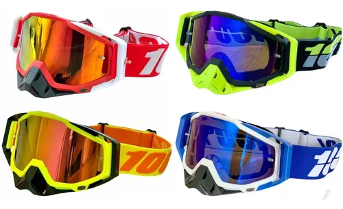 LENTES CROSS 100% MOTOCROSS DOWNHILL CUATRIMOTO ATV ROJO GOOGLES