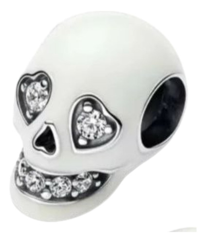 Dije Plata 925 Calavera Brillante Día De Muertos 