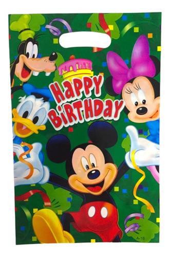 6 Bolsas De Plastico Para Dulces Con Tema De Mickey Mouse