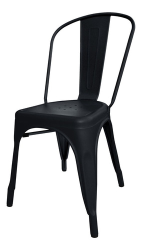 Silla  Reforzada Tolix  Metálica  Negra Apilable  X4 Comedor