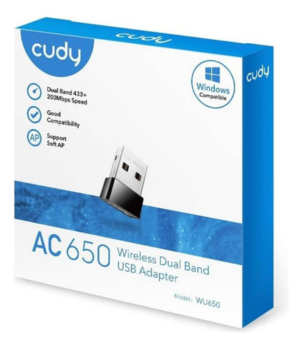 Adaptador Usb Wifi Cudy Wu650 Nano Dual Band Ac650