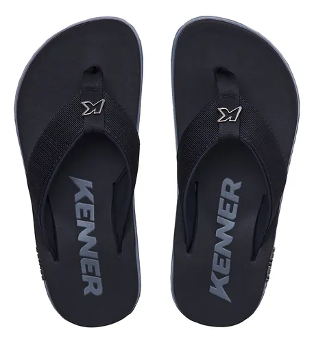 comprar Chinelo Sandalia Kenner Kivah Tks Preto E Cinza Original