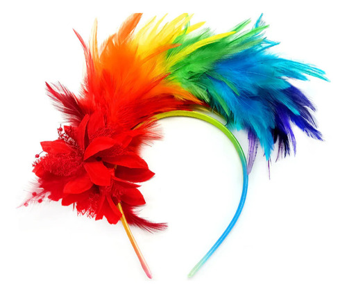 Cintillo Plumas Multicolor Orgullo Lgtb Diversidad Disfraz Lgbt
