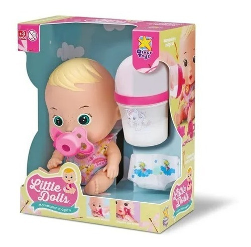 Boneca Little Dolls Com Mamadeira Mágica E Chupeta Com Luz