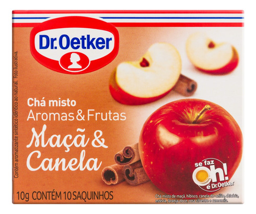 Chá Maçã & Canela Dr. Oetker Aromas & Frutas Caixa 10g 10 Unidades