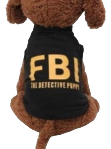 Ropa  Para Mascotas  Chaleco Negro Modelo Fbi Talla S 