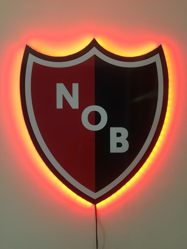 Cuadro Escudo Newell´s Old Boys Con Luces Led Rojo + Tecla