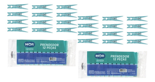 Palillos De Plastico Para Colgar Ropa Tender Set X24 Mor