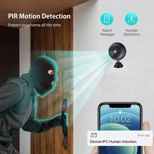 Mini Cámara De Seguridad Wifi Espía Discreta Hd Remota Color