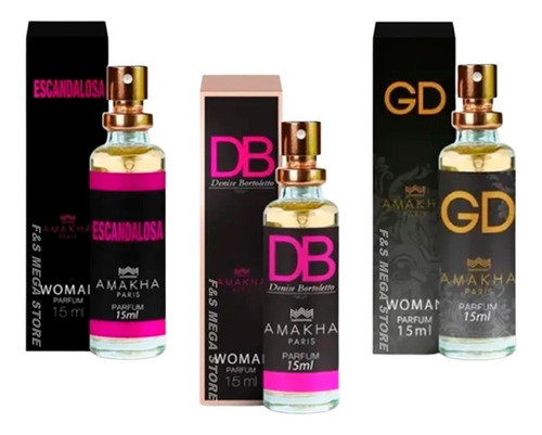 3 Perfume Feminino Amakha Paris Db Escandalosa Gd 15ml