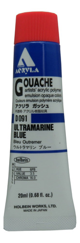 Holbein Acrila Gouache Azul Ultramar 20 Ml
