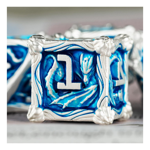 Juego De Dados Superse Dnd Dice Metal Dice 7 Piezas D&d Dice