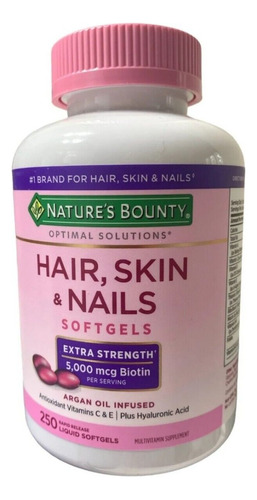 Vitaminas Hair Skin Nails 250 Tabletas Cabello Piel Y Uñas