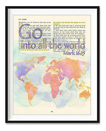 Pósteres - Go Into All Of The World, Mark 16:15, Christian A