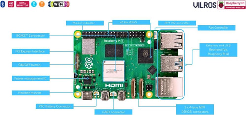 Vilros Raspberry Pi 5 (8 Gb) Kit Básico De Inicio Con Carcas