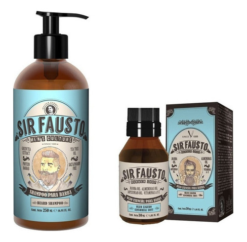 Combo Barberia Sir Fausto Shampoo  Para Barba + Oleo