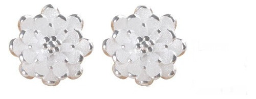 Aretes Topo Flor Perla Plata Mujer Regalo Joyas