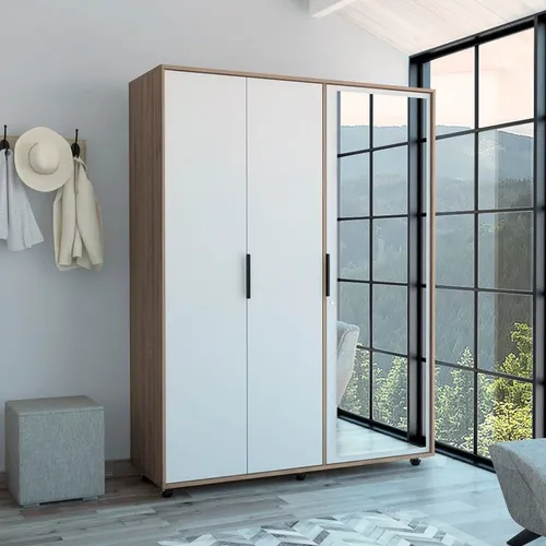 Closet Faune Con Espejos Miel / Blanco