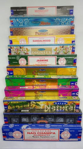 Imagem 3 de 4 de Incenso Nag Champa Satya Aromas Mistos Cx.12un.+ Incensário