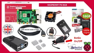 Kit Completo Raspberry Pi4 Pi 4 Model B 8gb Ram, Sd 16gb