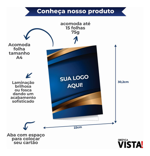 Pasta Personalizada Com Bolsa 500 Pastas Arte Grátis C/ Logo