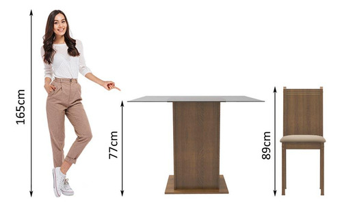 Juego De Comedor Con Mesa Y 4 Sillas Madesa Magda Msc