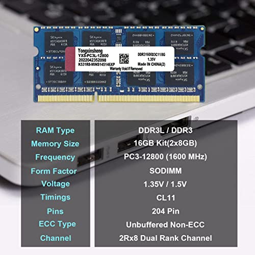 Kit Yongxinsheng De 16 Gb (2 X 8 Gb) Ddr3l Ddr3 1600 Mhz Pc3