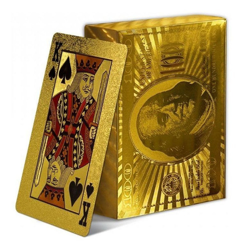 Cartas Baraja De Poker Cartas Dorado  De Lujo Dolar Classi