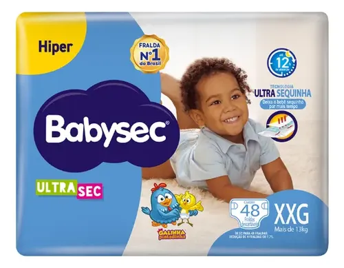 Fraldas Babysec Ultrasec XXG x 48 unidades - R$ 63,23