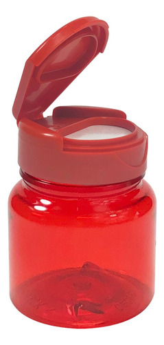 Pote Para Cápsulas Pet 50ml C/ Tampa Flip Top (50 Unidades) Sabor Vermelho C/ Tampa Vermelha