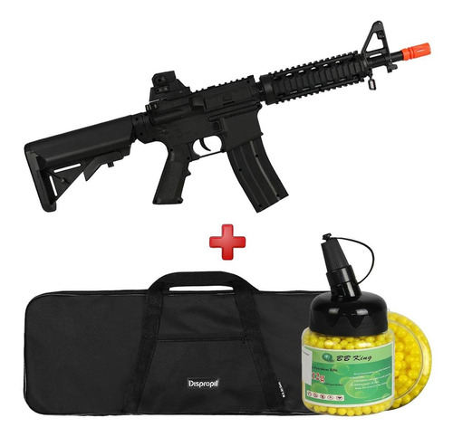 M4 Cqb 6mm Rifle Airsoft Spring Vigor + Capa + Bb King 0.12g