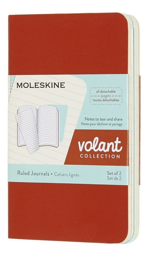 2 Cuadernos Moleskine Volant Rayado Xs - Naranja/celeste