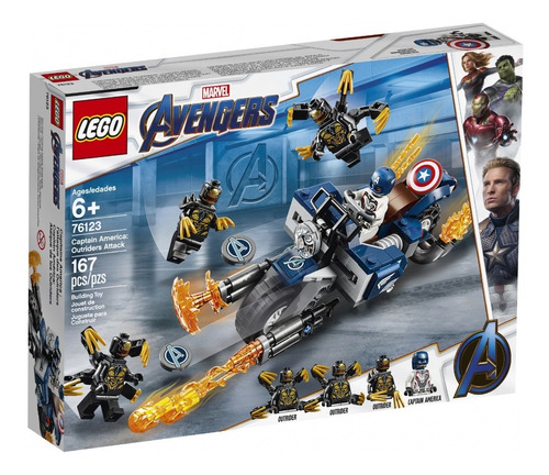 Lego Capitan America Ataque De Los Outriders 76123 Marvel A