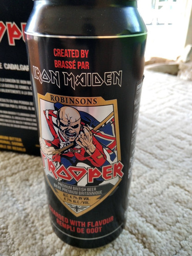 Robinsons Trooper Beer Box Iron Maiden 3 Latas Y 1 Vaso
