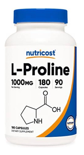 L Prolina L Proline Premium Aminoacido 1000 Mg 180 Capsulas