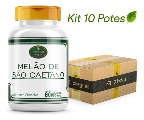 10 Potes De Melão De São Caetano Em Capsulas Frete Grátis