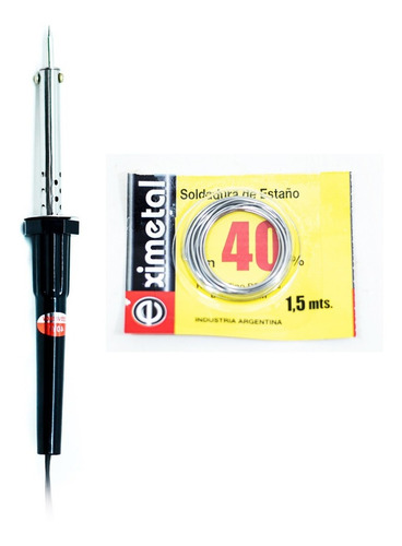 Imagen 1 de 10 de Soldador 40w Lapiz Punta + Estaño Para Soldar 40% 1.5 Metros