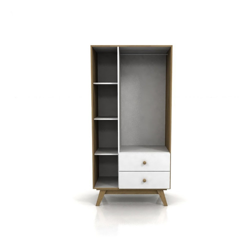 Imagen 5 de 10 de Ropero Muebles Placard 3 Puertas Roble/miel Con 2 Cajones