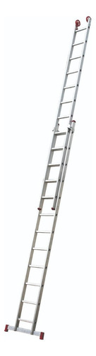 Escalera Doble 2 Posiciones Aluminio 12x2 Escalones Botafogo Color Blanco