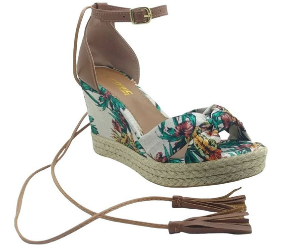 Sandalia Anabela De Amarrar Na Perna - Sapatos com o Melhores Preços no Mercado Livre Brasil