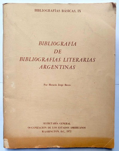 Bibiografía De Bibliografías Literarias Argentinas Becco