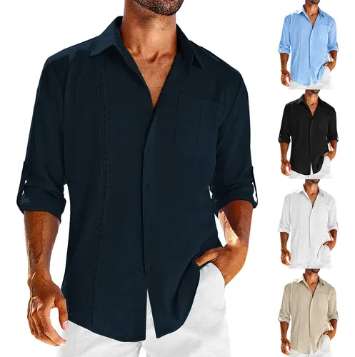 Guayabera de lino hombre hotsell