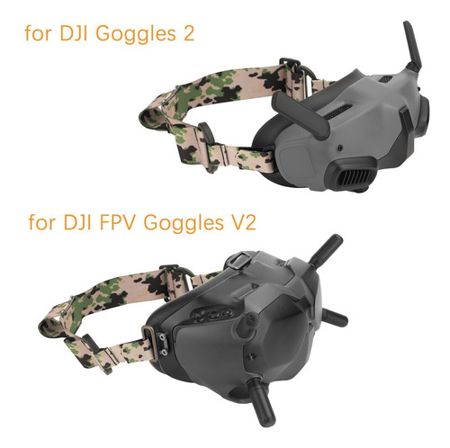 Correa Sunnylife Para Dji Goggles 2 V2 Con Porta Batería Marrón Claro Camuflaje