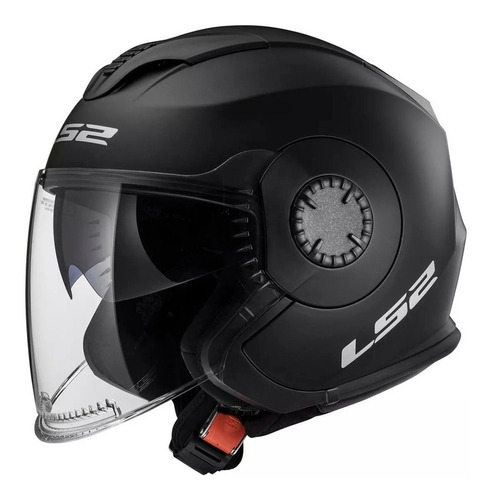 Casco Abierto Moto Ls2 570 Verso Negro Mate Doble Visor Tamaño del casco L