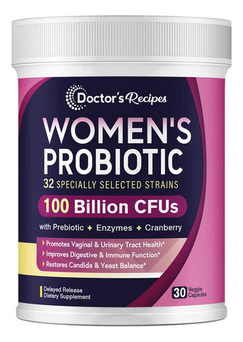 Doctor's Recipes - Probitico Para Mujeres, 30 Cpsulas Con 10