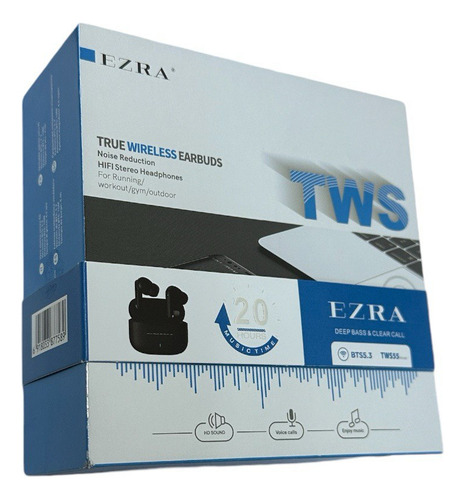Auriculares Inalámbricos Bluetooth 5.3 Ezra Tws Negro