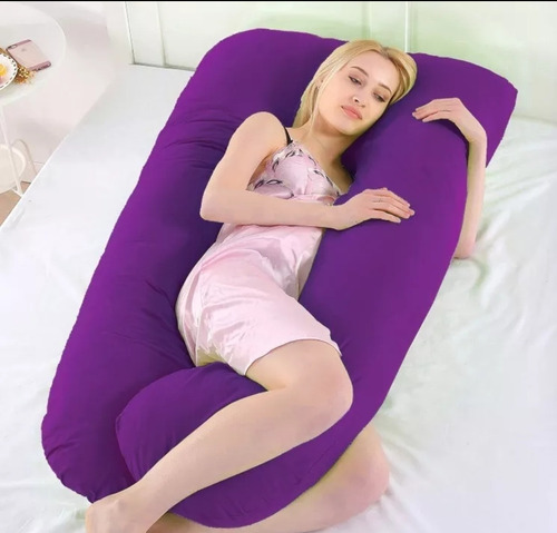Almohada Ortopedica Para Embarazada Color Violeta Oscuro Geométrico