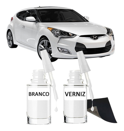 Tinta Tira Risco Automotiva Hyundai Branco Veloster 15ml