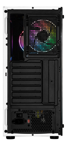Gabinete Gamer XTREME PC GAMING Kronos Media Torre ATX 600W 4 Fan ARGB Cristal Templado Blanco