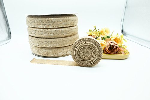Rollo De Encaje 500m Encaje De Alta Calidad 3cm. Ven001 Beige